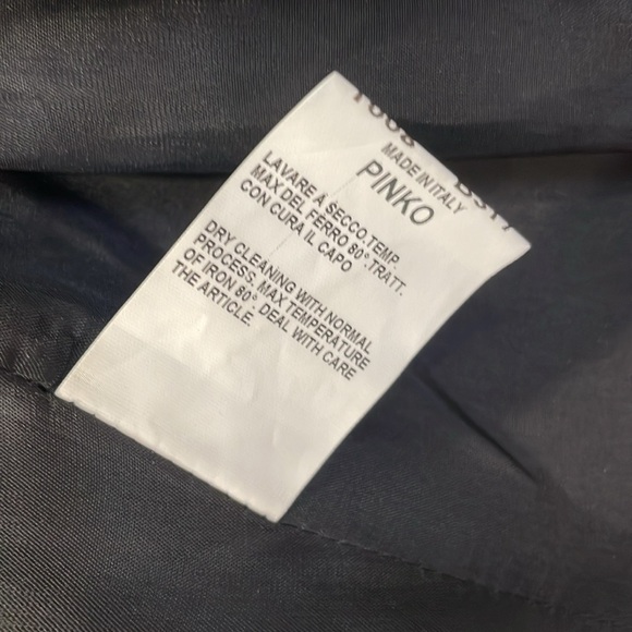 Pinko Black Pinstripe Blazer with Asymmetrical Sequin Detail - Picture 10 of 11